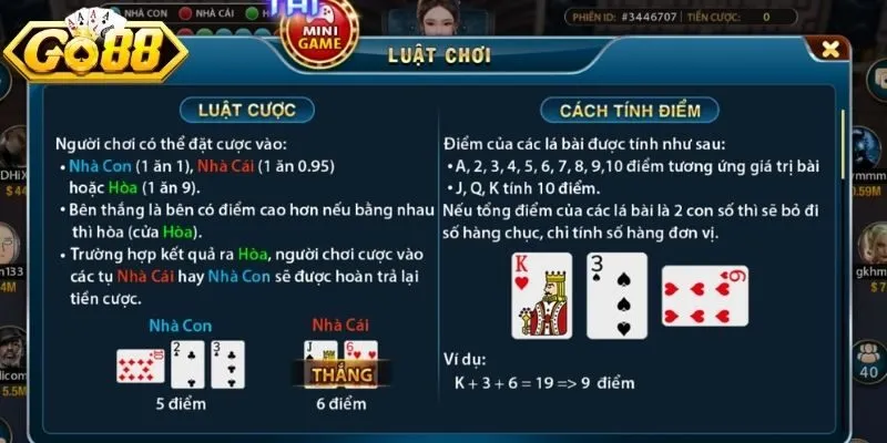 Hệ thống quy đổi điểm số cho các quân bài tây