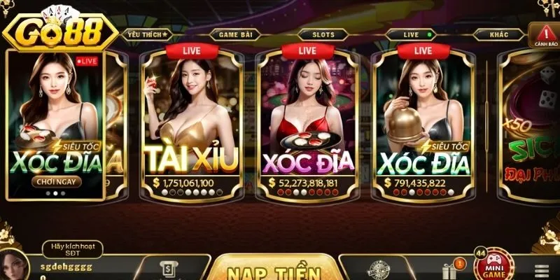 Nạp tiền GO88 để có thể vào bàn cược