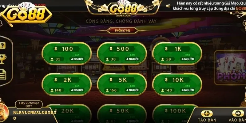 Trải nghiệm không gian giải trí trí tuệ phỏm GO88 đẳng cấp nhất