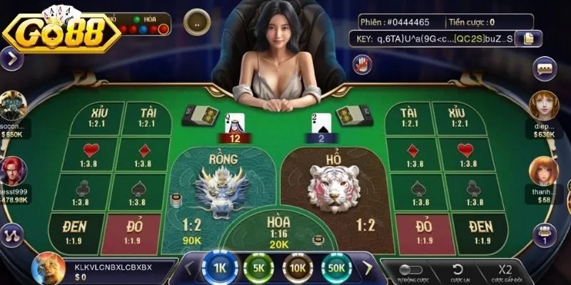 Giới hạn thời gian vào tiền cho mỗi lượt chia bài Rồng hổ GO88